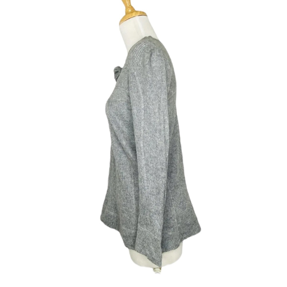 Aqua Womens Gray Cashmere Silk Blend Crewneck Sweater Soft Cozy Gray Size M - Picture 6 of 14
